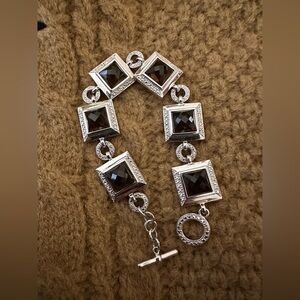 Sterling Silver and Smoky Quartz? Square Bracelet